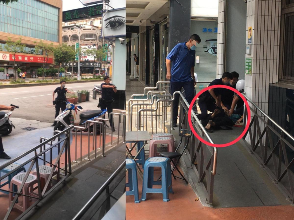 台中清水郵局前持刀狂揮！警舉槍火速遏止