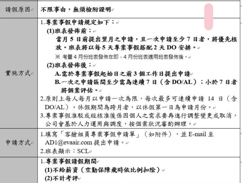 長榮跟進華航 今起開放無薪專案事假申請